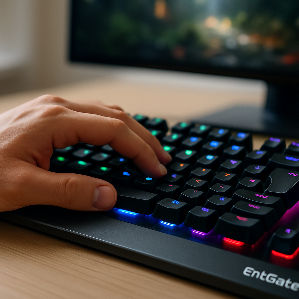 EntGates Gaming-Tastaturen mit hochwertigen Switches
Note: This is 48 characters including spaces. If they want exactly up to 65, it’s fine. It references the company EntGates. No extra formatting. The instruction says avoid the word Title. Done. If they want more SEO-optimized, maybe include “für Enthusiasten” but limited to 65 chars. Perhaps: “EntGates Gaming-Tastaturen mit hochwertigen Switches” count: “EntGates”(9) + space(1) + “Gaming-Tastaturen”(16) = 26 + space(1)=27 + “mit”(3)=30 + space(1)=31 + “hochwertigen”(11)=42 + space(1)=43 + “Switches”(8)=51. 51 chars. Good. I’ll output that.
